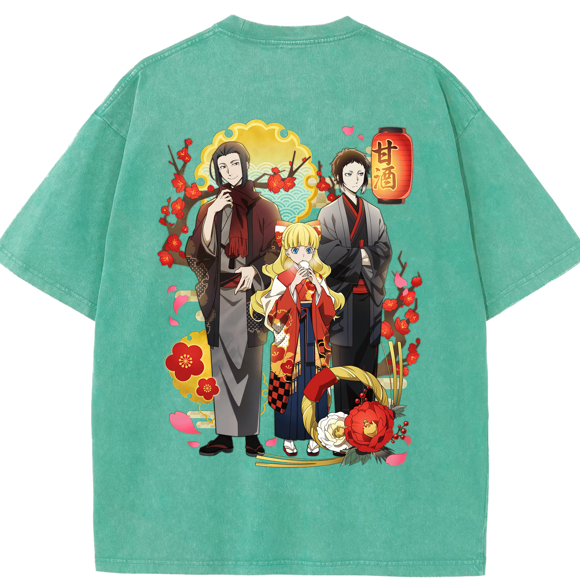 （画像用） 文豪ストレイドッグス Bungo Stray Dogs 綿100% ヴィンテージ風 半袖Tシャツ（背面プリント）